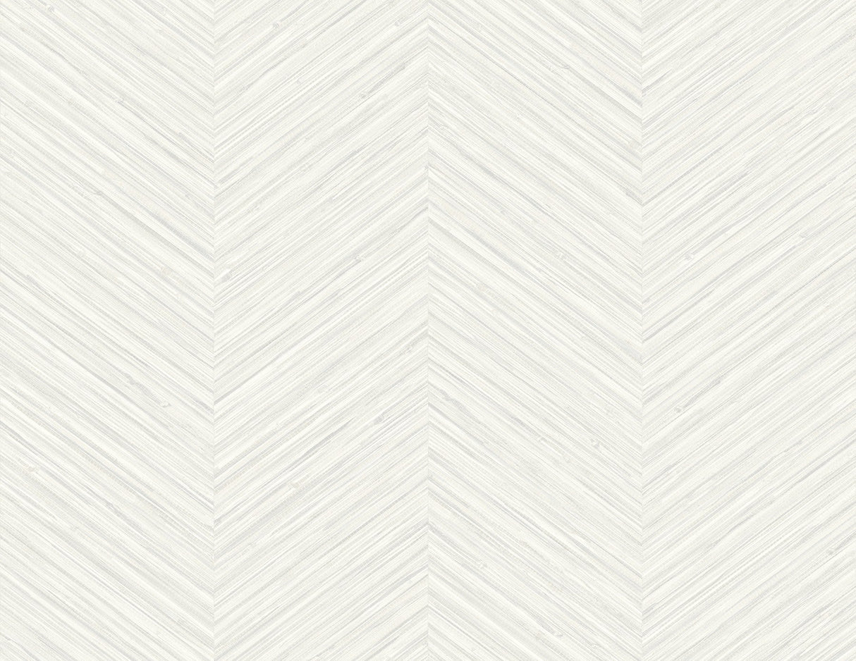 Apex White Weave Wallpaper with Textured Chevron Grasscloth Look - A?Street Prints 2988-70400