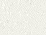 Apex White Weave Wallpaper with Textured Chevron Grasscloth Look - A?Street Prints 2988-70400