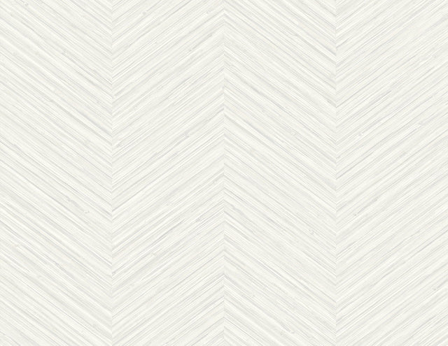 Apex White Weave Wallpaper with Textured Chevron Grasscloth Look - A?Street Prints 2988-70400