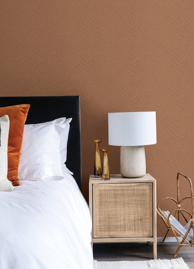 Apex Red Weave Wallpaper with Textured Chevron Graphics - A-Street Prints 2988-70401