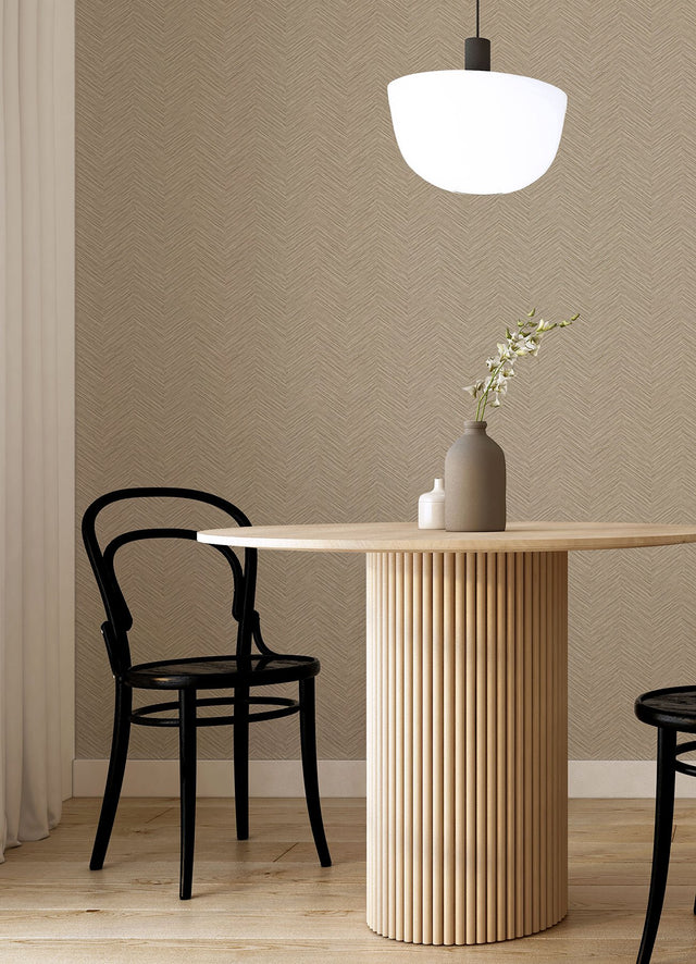 Apex Light Brown Weave Wallpaper with Textured Chevron Graphics - A?Street Prints 2988-70405