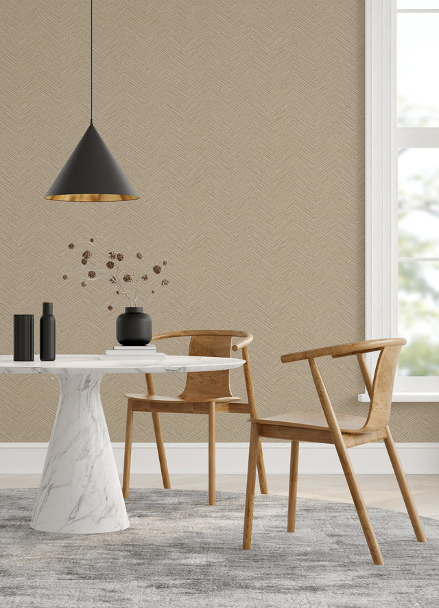Apex Beige Weave Wallpaper with Chevron Faux Grasscloth Texture - A-Street Prints 2988-70406