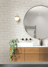 Casablanca White Stone Wallpaper with Textured Faux Stone Pattern - A-Street Prints 2988-70500