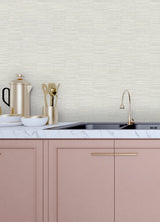 Jenga Light Grey Striped Column Wallpaper with Textured Abstract Geometric Design - A-Street Prints 2988-70605