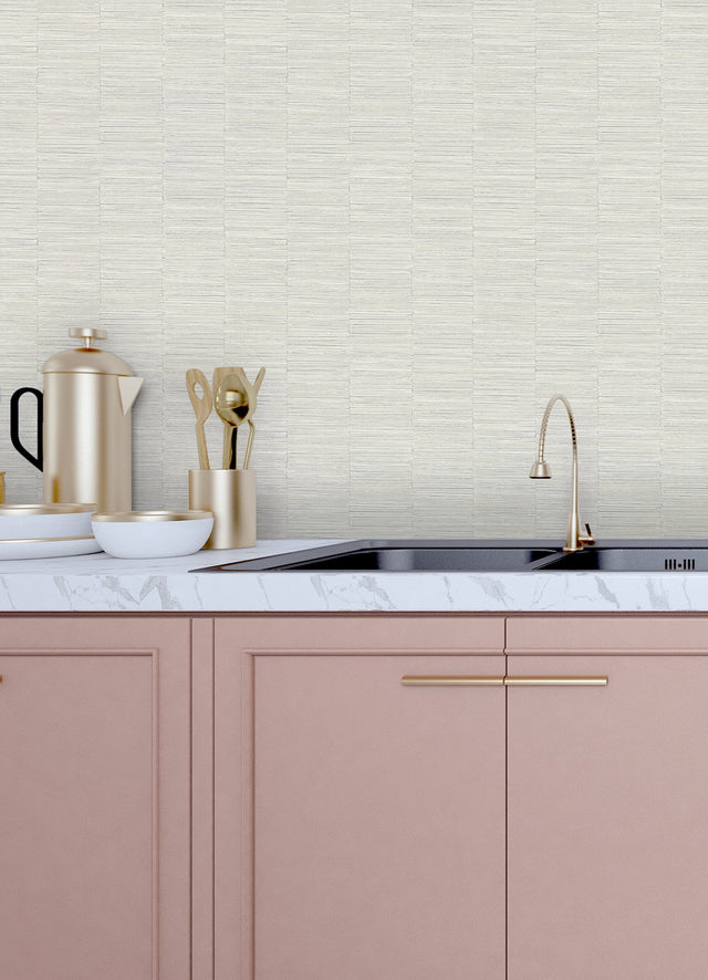 Jenga Light Grey Striped Column Wallpaper with Textured Abstract Geometric Design - A-Street Prints 2988-70605