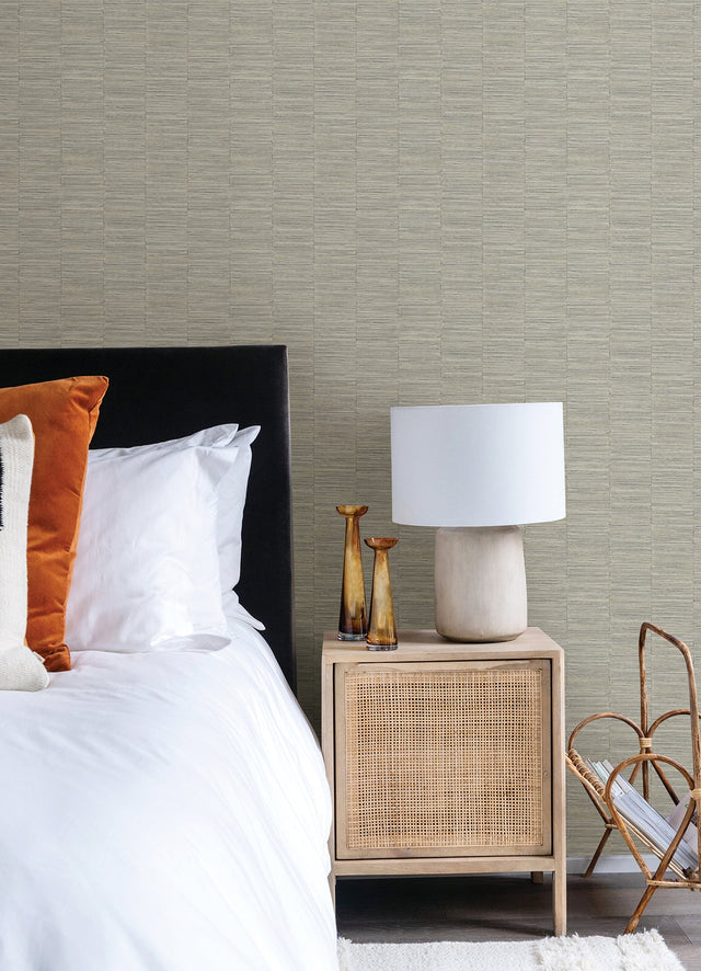 Jenga Grey Striped Column Textured Wallpaper with Abstract Geometric Pattern - A-Street Prints 2988-70606