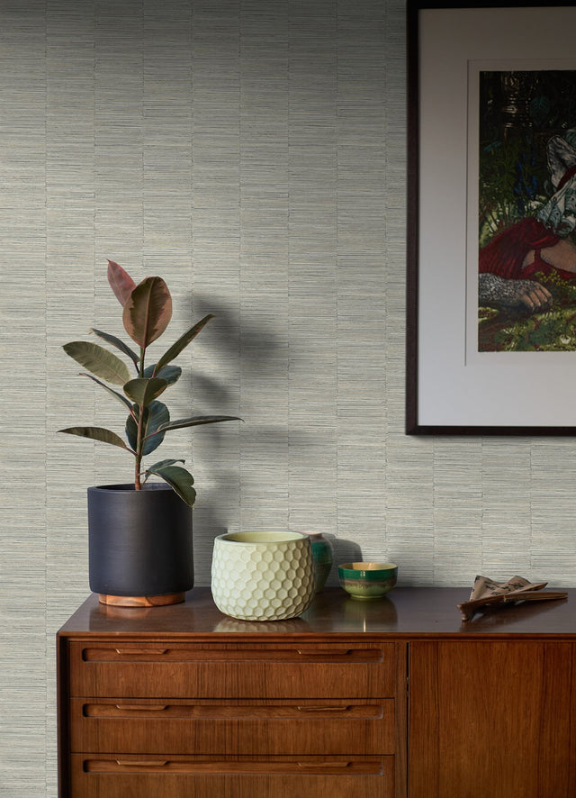 Jenga Grey Striped Column Textured Wallpaper with Abstract Geometric Pattern - A-Street Prints 2988-70606