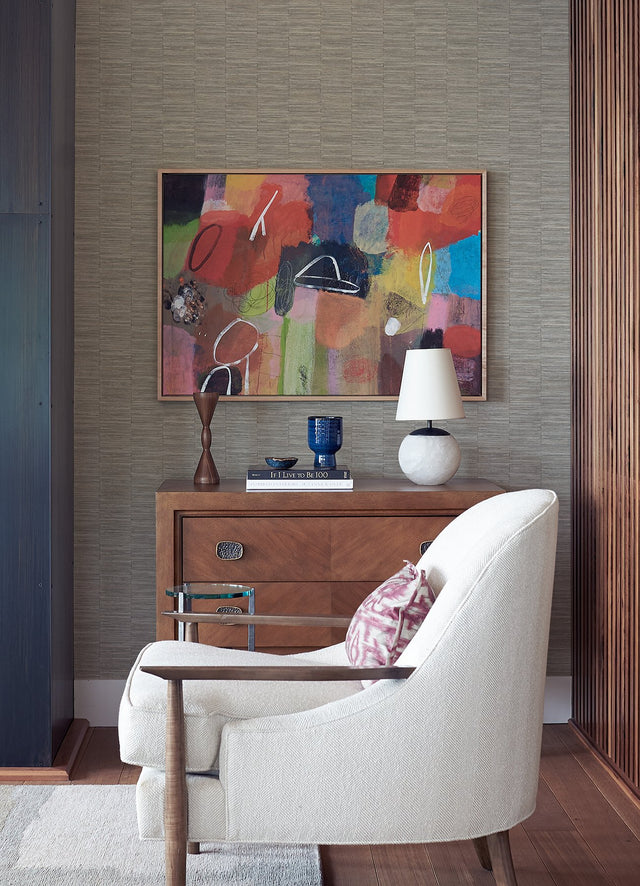 Jenga Charcoal Striped Column Wallpaper with Textured Geometric Pattern - A-Street Prints 2988-70608