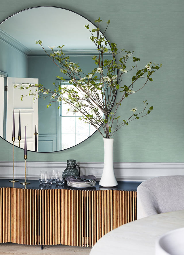 Moroccan Green Sisal Texture Wallpaper with Faux Grasscloth Textured Vinyl - A-Street Prints 2988-70704