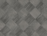 Thriller Black Wood Tile Wallpaper with Geometric Woodgrain Pattern - A-Street Prints 2988-70800