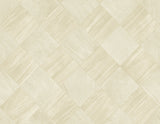 Thriller Cream Wood Tile Wallpaper with Modern Geometric Checkerboard Pattern - A-Street Prints 2988-70803