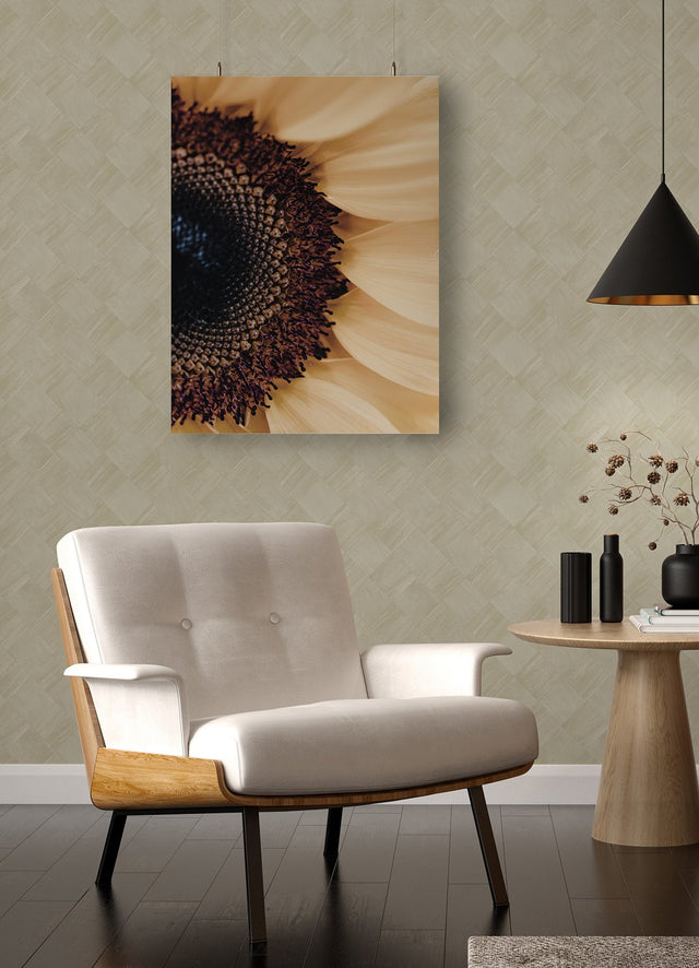 Thriller Cream Wood Tile Wallpaper with Modern Geometric Checkerboard Pattern - A-Street Prints 2988-70803