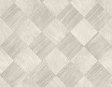 Thriller Light Grey Wood Tile Wallpaper with Modern Geometric Checkerboard Pattern - A-Street Prints 2988-70808