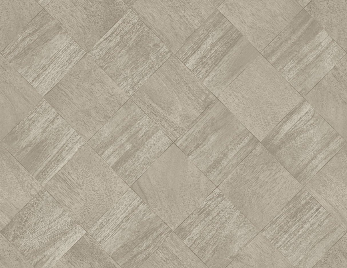 Thriller Grey Wood Tile Wallpaper with Modern Geometric Woodgrain Pattern - A-Street Prints 2988-70818