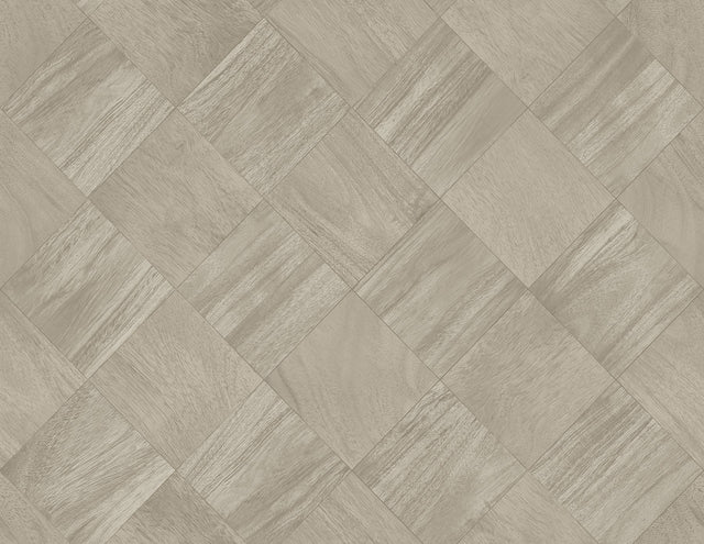 Thriller Grey Wood Tile Wallpaper with Modern Geometric Woodgrain Pattern - A-Street Prints 2988-70818