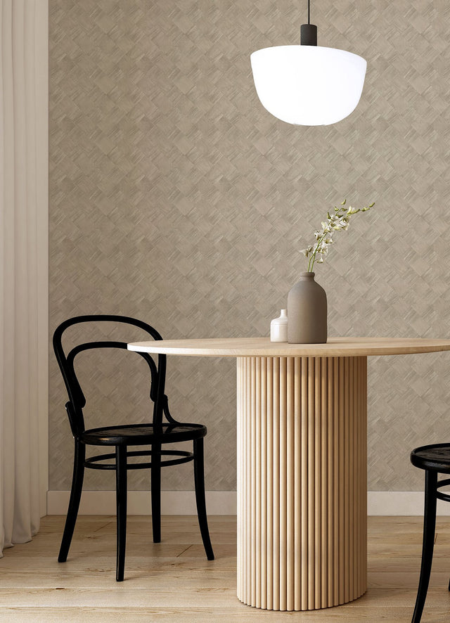 Thriller Grey Wood Tile Wallpaper with Modern Geometric Woodgrain Pattern - A-Street Prints 2988-70818