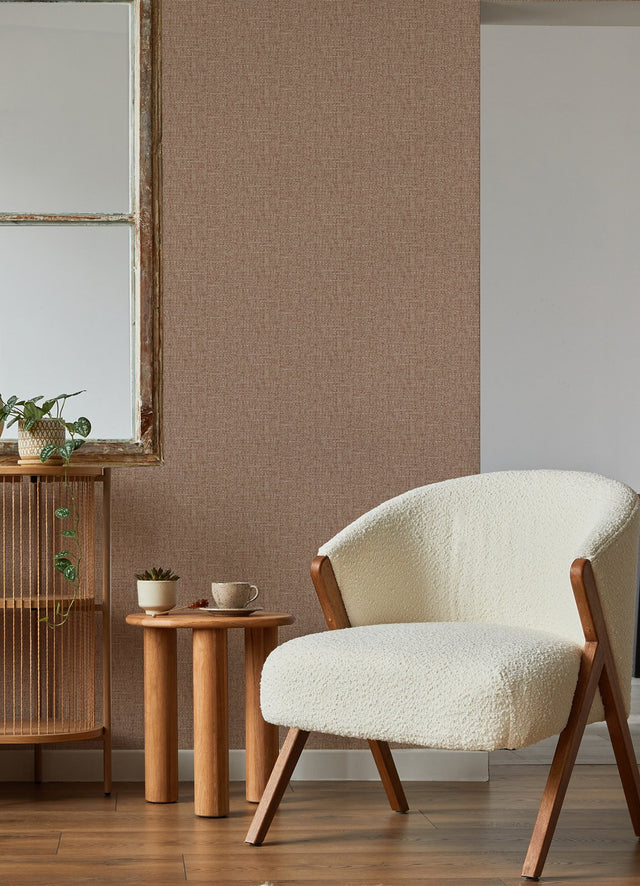 Snuggle Coral Woven Texture Wallpaper with Modern Abstract Pattern - A-Street Prints 2988-70901