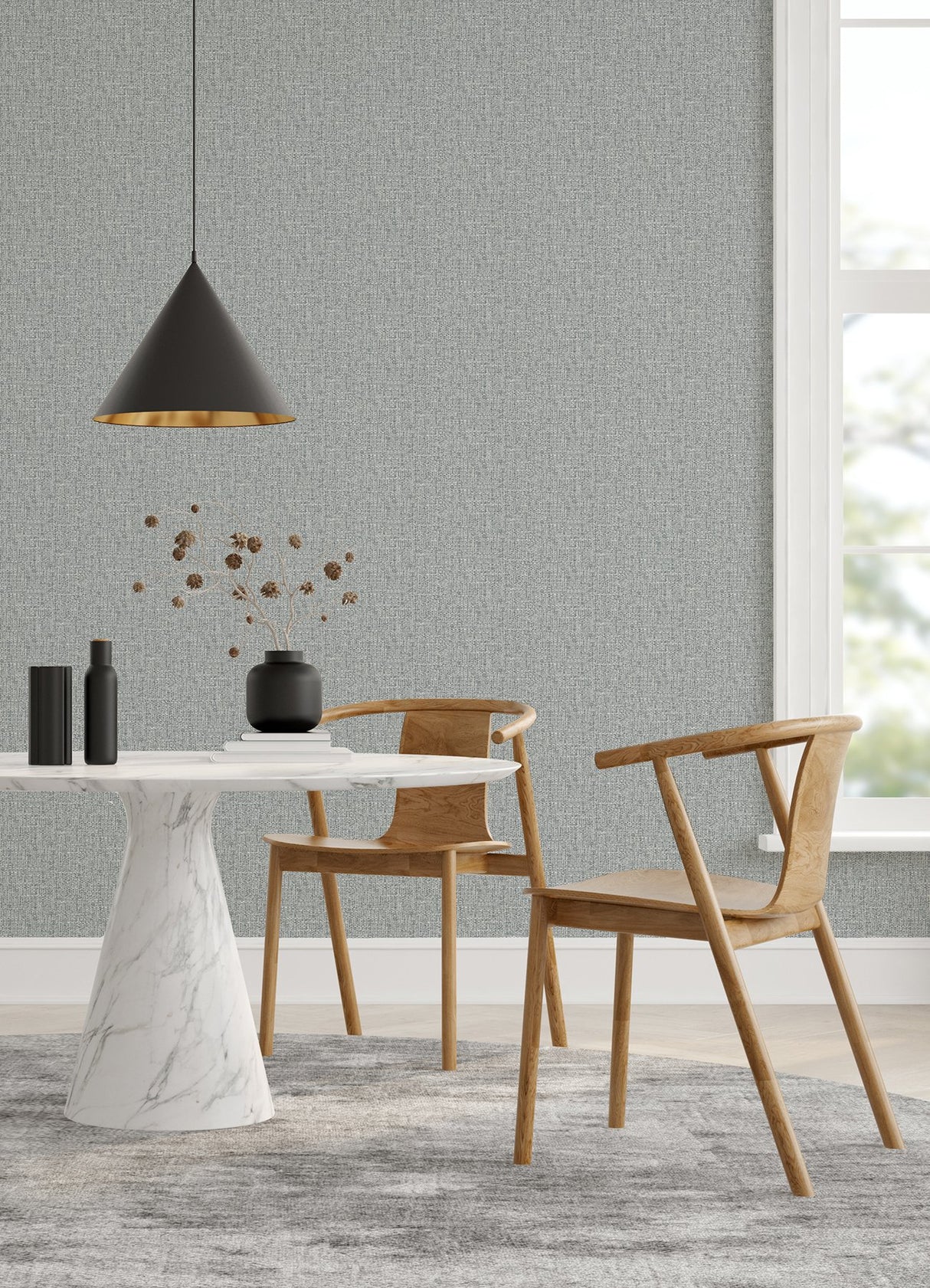 Snuggle Grey Woven Texture Wallpaper with Abstract Modern Pattern - A-Street Prints 2988-70908