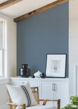 Salamander Blue Woven Wallpaper with Fabric & Woven Texture - A-Street Prints 2988-71002