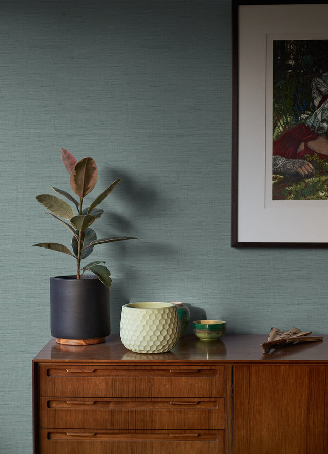 Salamander Light Blue Woven Textured Wallpaper with Fabric & Woven Textures Motif - A-Street Prints 2988-71024