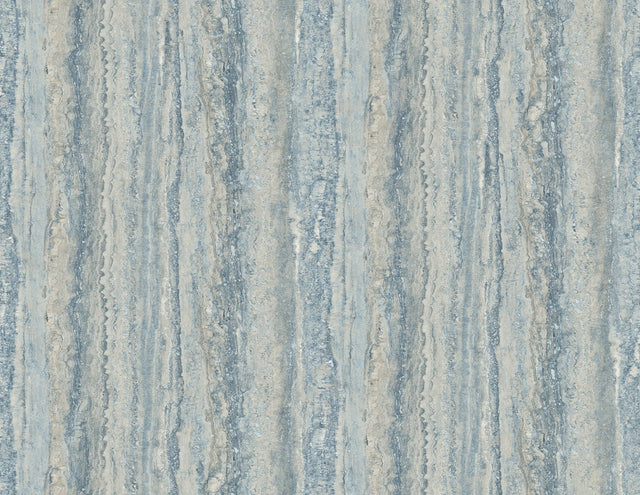 Hilton Blue Marbled Paper Textured Vinyl Wallpaper with Abstract Graphics Pattern, Transitional Style - A-Street Prints 2988-71102
