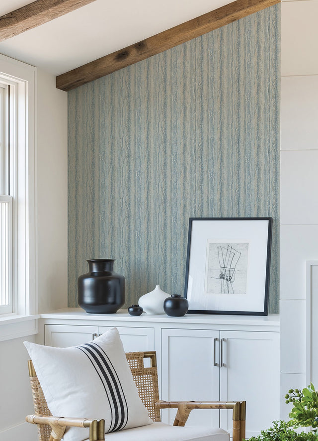 Hilton Blue Marbled Paper Textured Vinyl Wallpaper with Abstract Graphics Pattern, Transitional Style - A-Street Prints 2988-71102