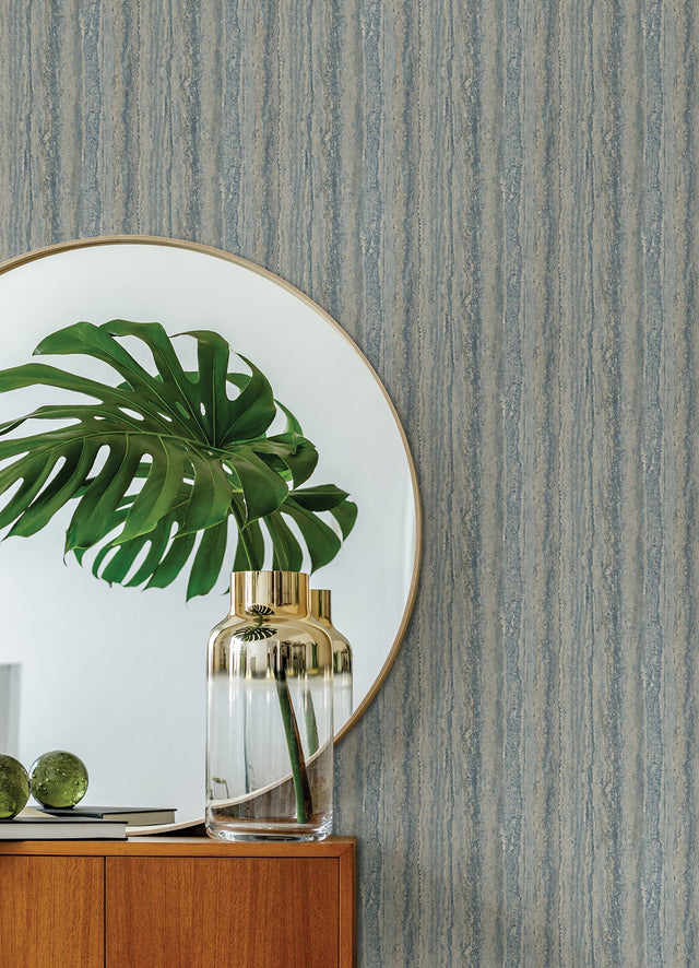 Hilton Blue Marbled Paper Textured Vinyl Wallpaper with Abstract Graphics Pattern, Transitional Style - A-Street Prints 2988-71102