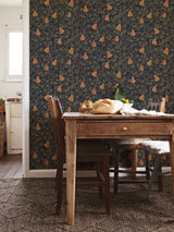 Pirum Navy Pear Wallpaper with Scandinavian Botanical Fruit Motif - A-Street Prints 2999-13104
