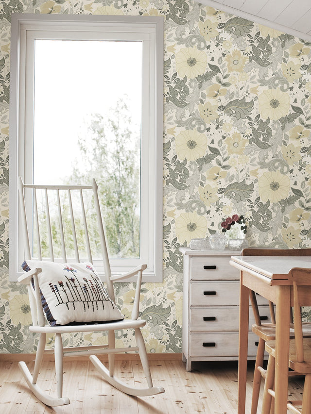 Victoria Pastel Floral Nouveau Wallpaper in Pastel Botanical Farmhouse - 2999-13106
