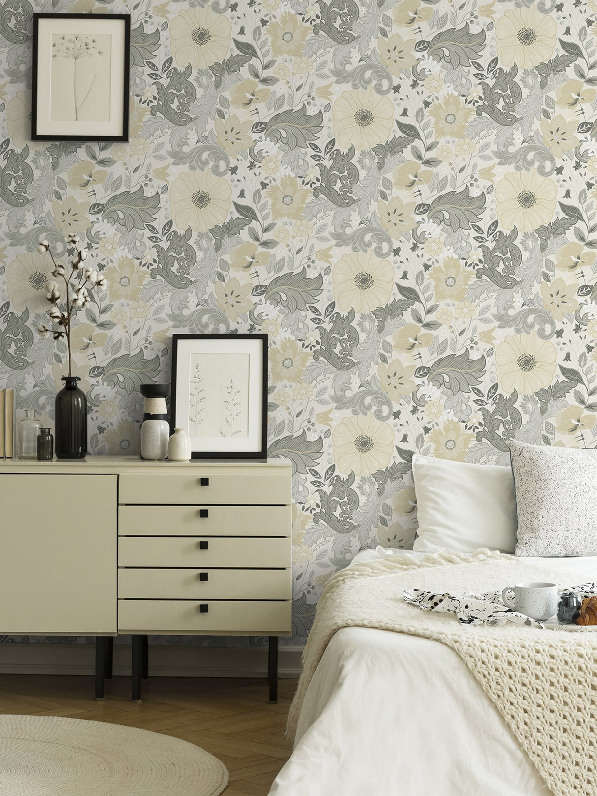 Victoria Pastel Floral Nouveau Wallpaper in Pastel Botanical Farmhouse - 2999-13106