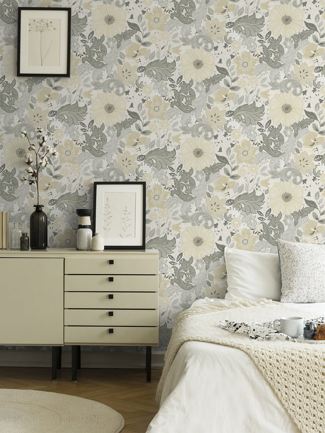 Victoria Pastel Floral Nouveau Wallpaper in Pastel Botanical Farmhouse - 2999-13106