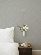 Wilma Grey Floral Block Print Wallpaper - A?Street Prints 2999-13126