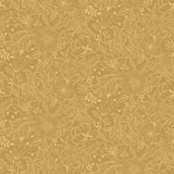 Wilma Yellow Block Print Wallpaper with Botanical Floral Pattern, Farmhouse Style - A-Street Prints 2999-13127