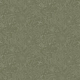 Wilma Green Floral Block Print Wallpaper with Scandinavian Botanical Motif - A-Street Prints 2999-13129