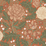 Camille Red Peony & Lily Wallpaper with Botanical Flowers Motif - A-Street Prints 2999-14004