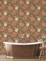Camille Red Peony & Lily Wallpaper with Botanical Flowers Motif - A-Street Prints 2999-14004