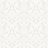 Rosali Cream Scroll Damask Wallpaper with Farmhouse Graphics Scrolls Pattern - A-Street Prints 2999-14005