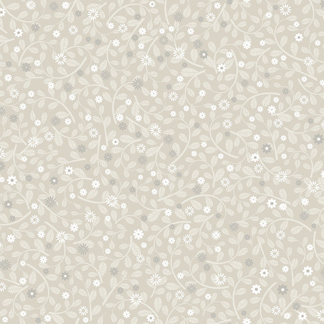 Hummelvik Light Grey Daisy Trail Wallpaper with Botanical Vine Motif - A-Street Prints 2999-24126