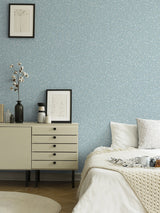 Hummelvik Blue Daisy Trail Wallpaper with Botanical Vine Pattern, Farmhouse Style - Brewster 2999-24130