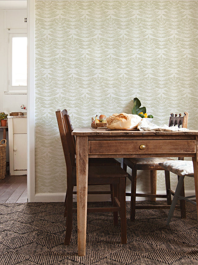 Akira Taupe Leaf Wallpaper with Scandinavian Botanical Leaf Motif - A-Street Prints 2999-25100