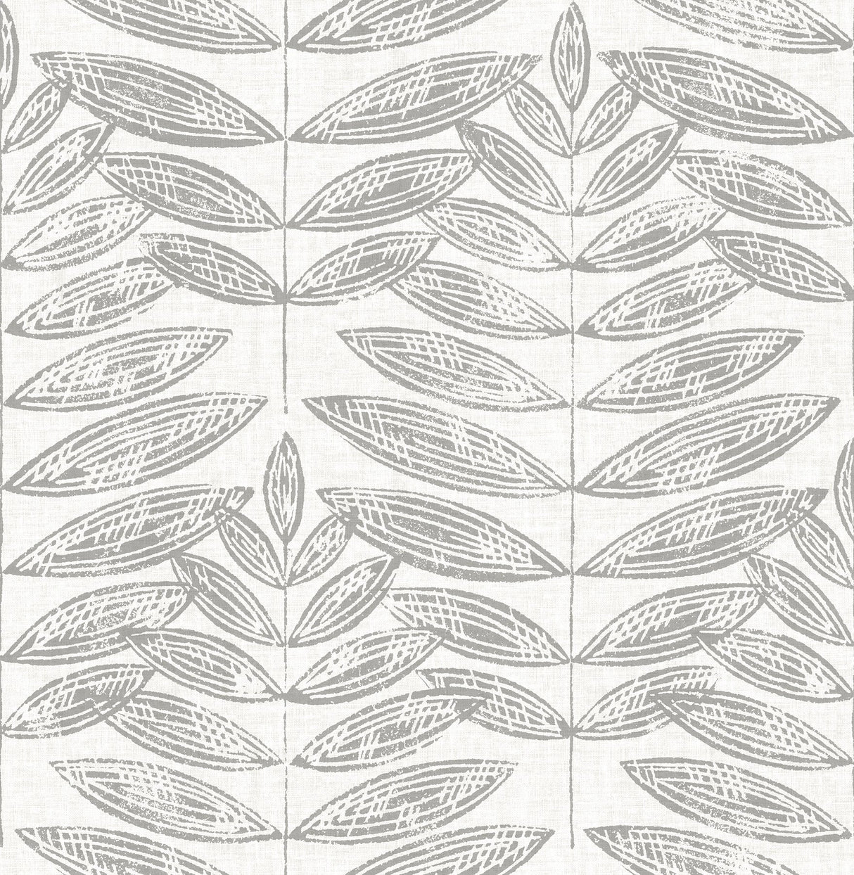 Akira Grey Leaf Wallpaper with Botanical Leaf Block Print - A?Street Prints 2999-25101