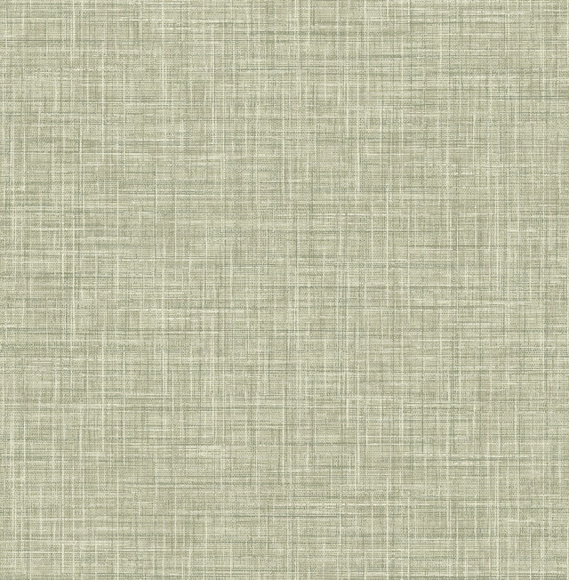 Tuckernuck Green Linen Wallpaper with Fabric & Woven Texture - A?Street Prints 2999-25792