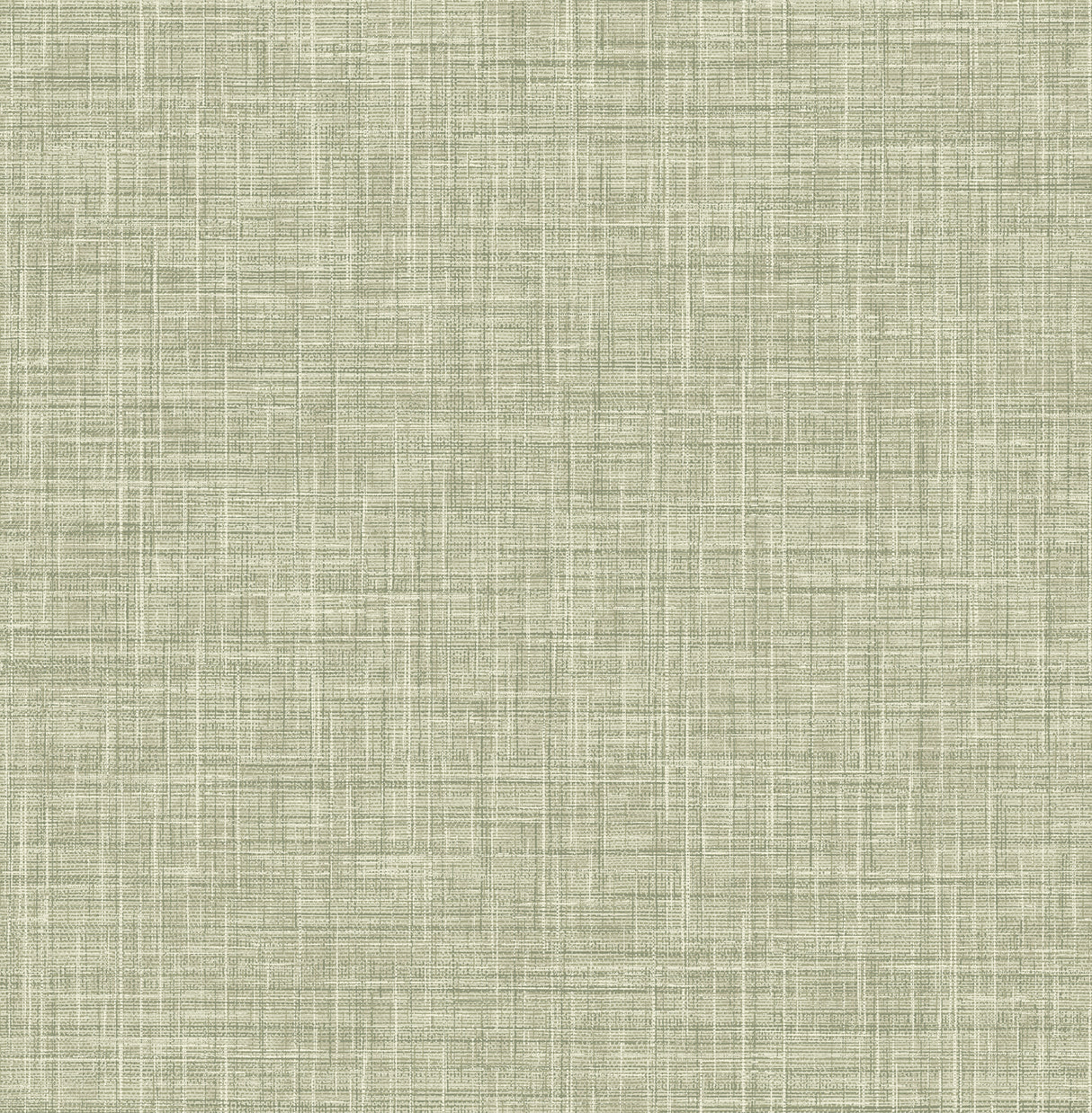 Tuckernuck Green Linen Wallpaper by A-Street Prints - Faux Woven Texture in Mossy Green and White
