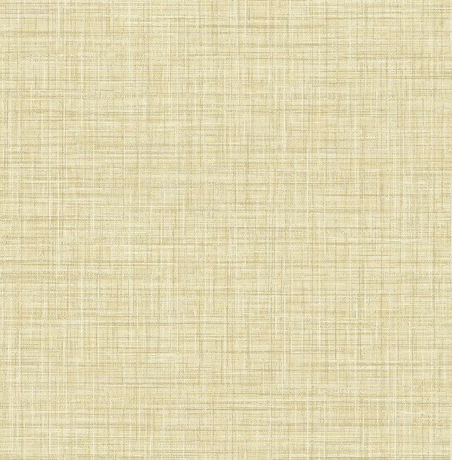 Tuckernuck Gold Linen Wallpaper with Faux Woven Texture - Brewster 2999-25793