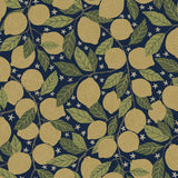 Lemona Navy Fruit Tree Wallpaper with Botanical Lemon Motif - A-Street Prints 2999-44118