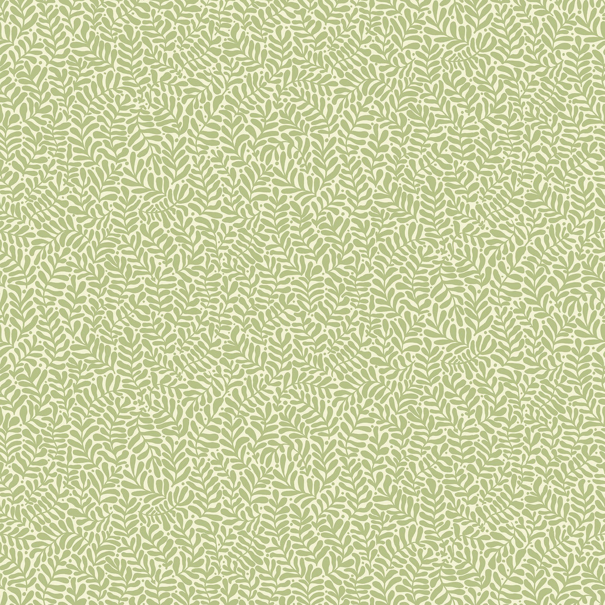 Anna Light Green Fern Trail Wallpaper with Scandinavian Botanical Leaf Pattern - Brewster 2999-55001