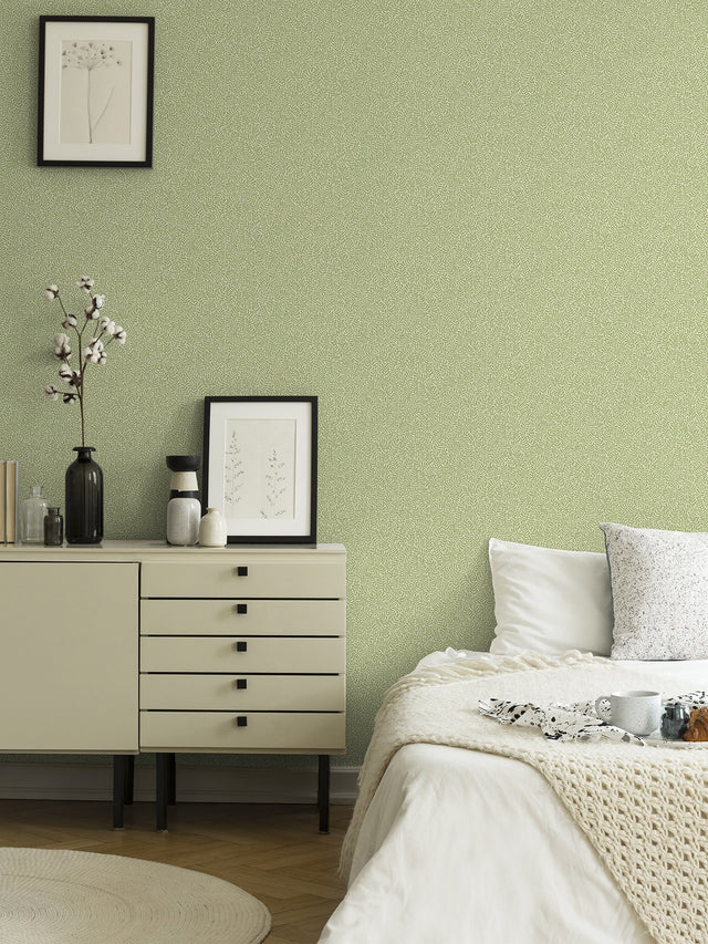 Anna Light Green Fern Trail Wallpaper with Scandinavian Botanical Leaf Pattern - Brewster 2999-55001