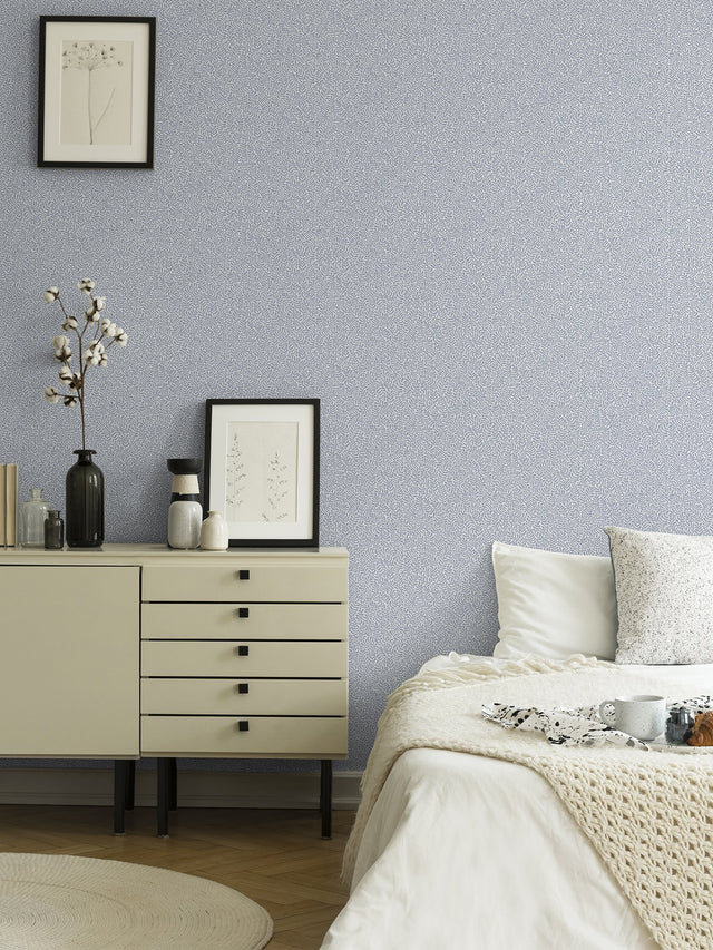 Anna Light Blue Fern Trail Wallpaper with Botanical Leaves Motif, Scandinavian Style - Brewster 2999-55002