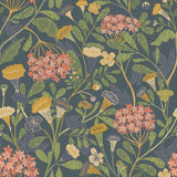 Hybbe Blue Hydrangea Garden Wallpaper with Botanical Floral Pattern - A-Street Prints 2999-55020