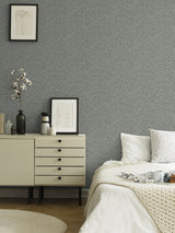 Anna Dark Blue Fern Trail Wallpaper with Botanical Leaves Motif, Scandinavian Non Woven Unpasted - A-Street Prints 2999-55032